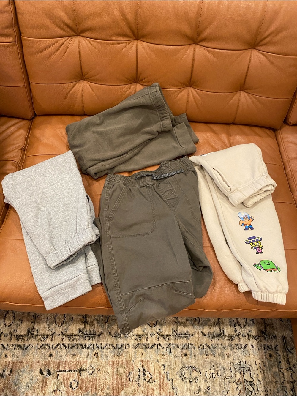 Boys warm cold weather pants 7-8 years different brands. Fair condition